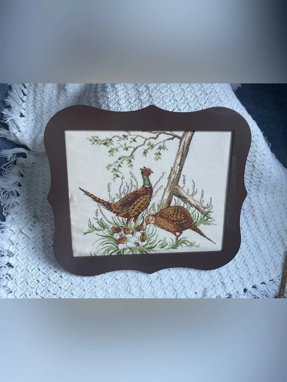 Framed Pheasants and chicks Cross-Stitch Wall Art
